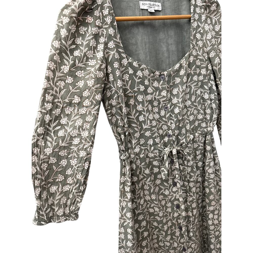 Emerson Fry Olive Green Floral Midi Dress - Picture 10 of 10